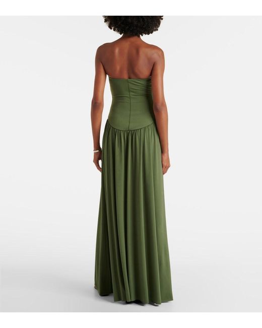 Bananhot Green Erin Gathered Maxi Dress