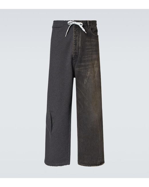 Jeans Anchos De Tiro Medio Balenciaga de hombre de color Gray
