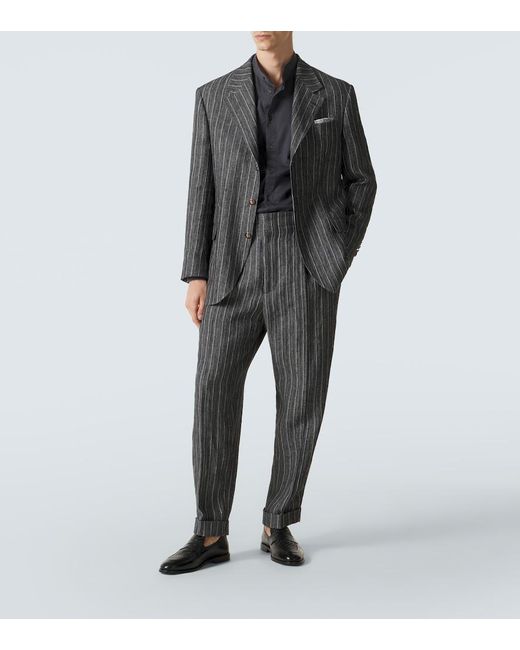 Brunello Cucinelli Blue Cotton Shirt for men