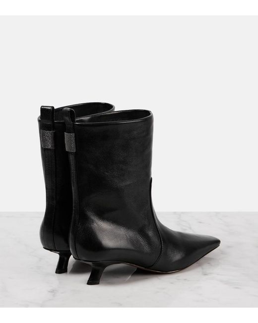 Brunello Cucinelli Black 'Precious Detail' Ankle Boots
