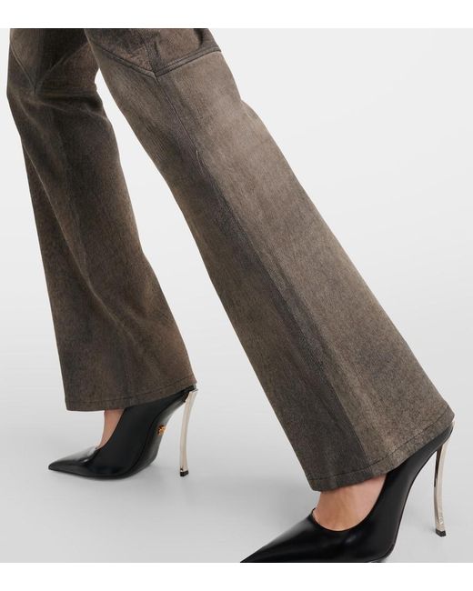Pantalones bootcut de piel de tiro alto Re/done de color Brown