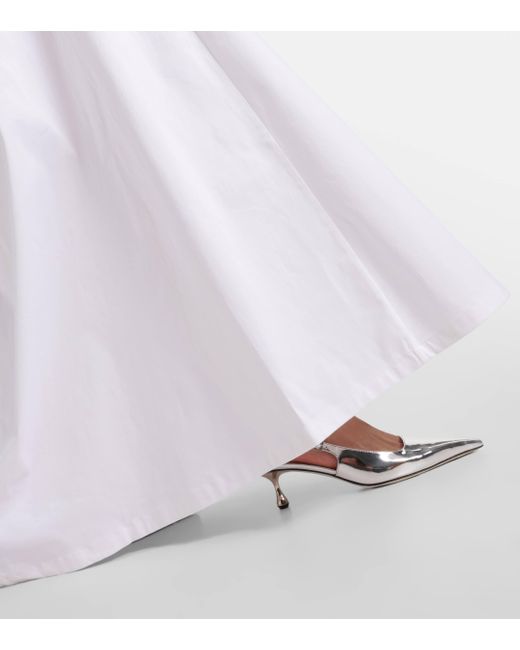 Robe longue en coton melange Adriana Degreas en coloris White
