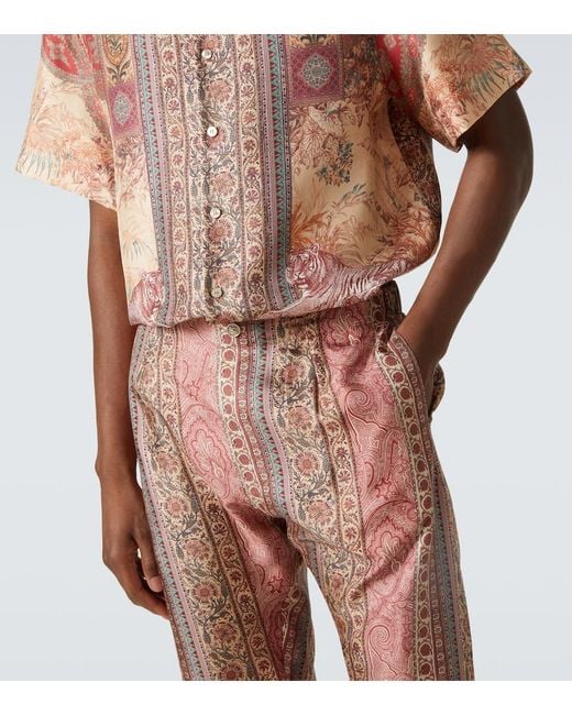 Etro Multicolor Paisley Print Trousers for men
