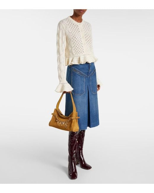 Chloé Brown Tote Bag Charms Aus Veloursleder