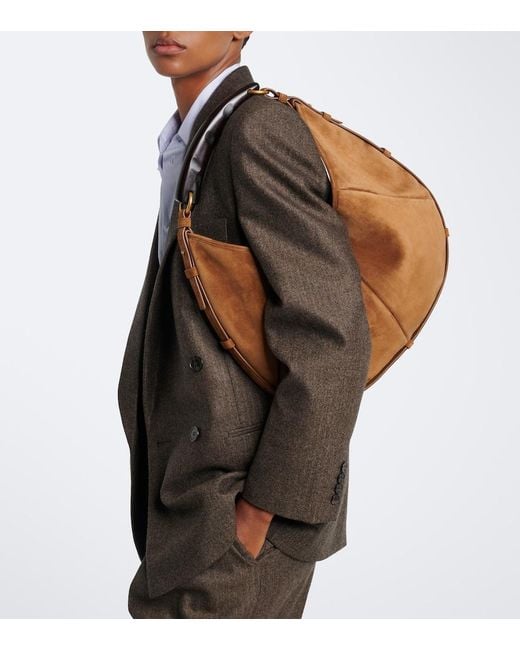 Saint Laurent Brown Mombasa Medium Suede Shoulder Bag