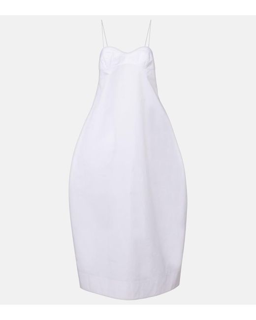 Rohe White Cotton Bustier Dress