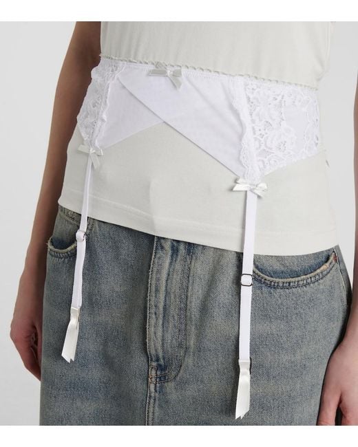 Balenciaga White Lingerie Cotton-Blend Jersey T-Shirt