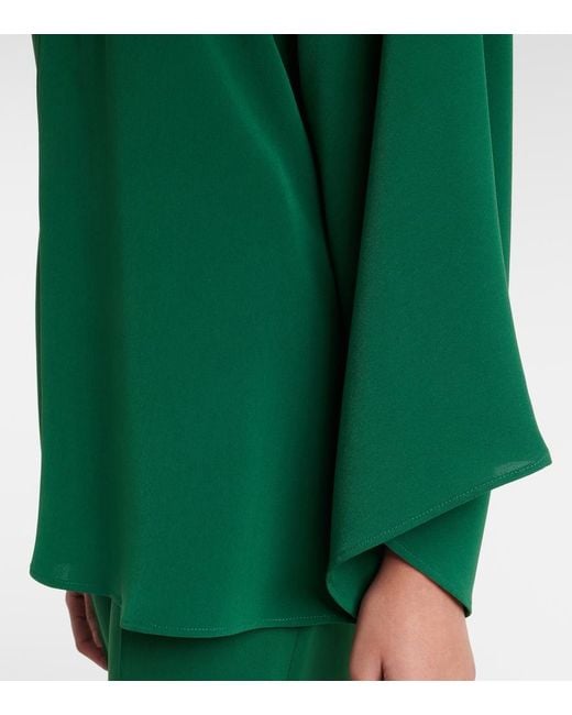 Max Mara Green Umile Crystal-Embellished Cady Blouse