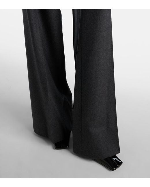 Stella McCartney Blue Wool Flannel Wide-Leg Pants