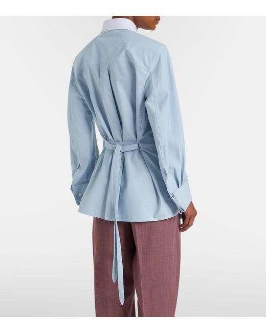 Bottega Veneta Blue Cotton Oxford Shirt