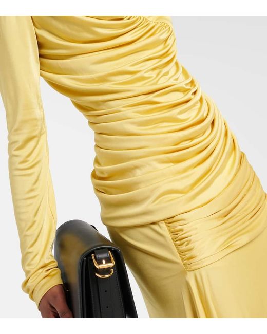 Top asimetrico de jersey fruncido Givenchy de color Yellow