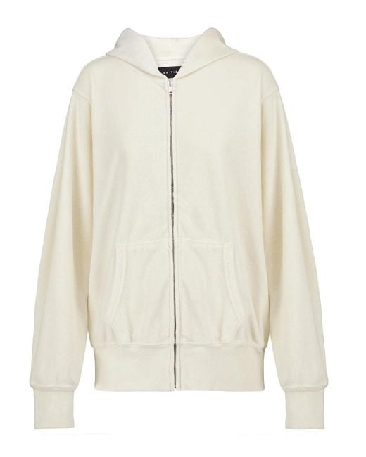 Les Tien White Sudadera De Terciopelo Con Capucha
