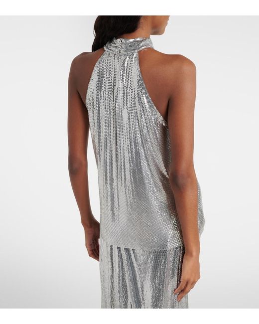 Rabanne Gray Chainmail Halterneck Top