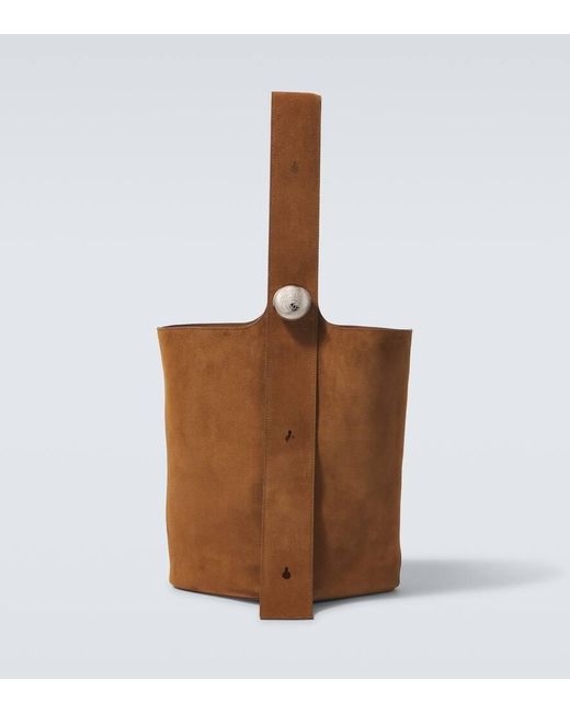 Loewe Brown Pebble Large Suede Tote Bag for men