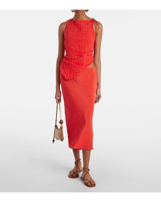 Sir Red Ligera Midi Skirt