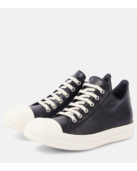 Rick Owens Blue Sneakers Sneaks Low Aus Leder