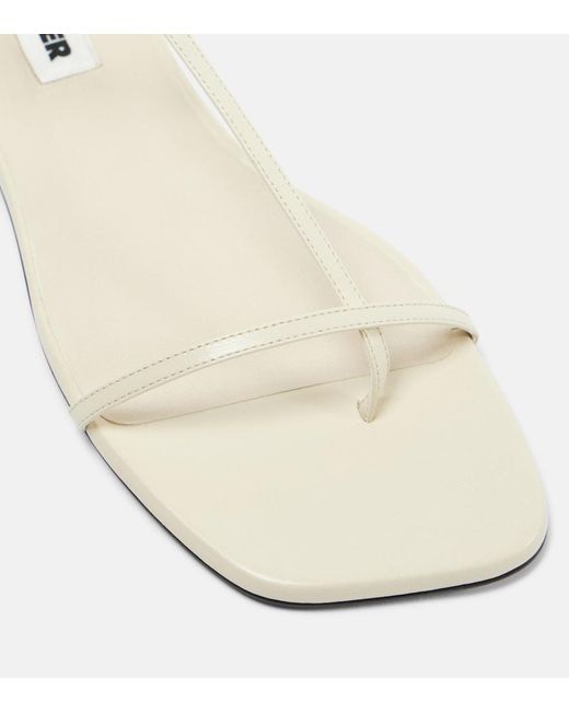 Jil Sander White Leather Thong Sandals