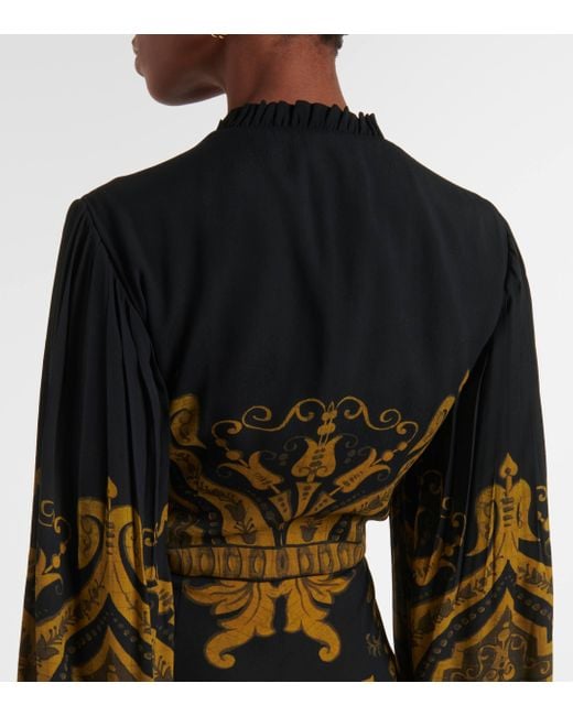 Etro Metallic Printed Crepe Jersey Gown