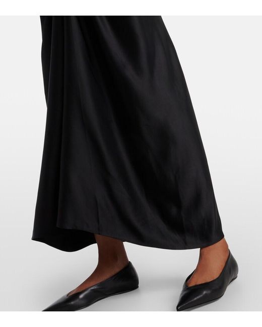 Totême Black Toteme "Satin Skirt With Bow Detail"