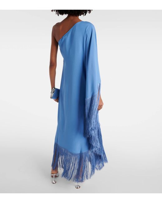 ‎Taller Marmo Blue Spritz Fringed Midi Dress - Women's - Viscose/acetate