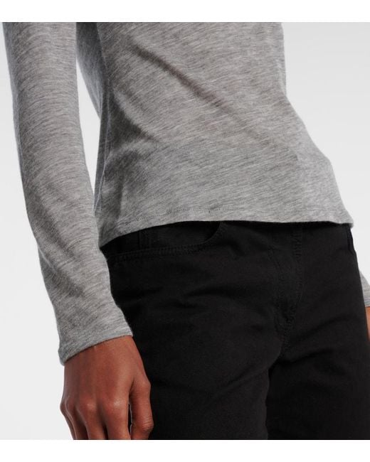 The Row Gray Iverness Knitted Cashmere Top