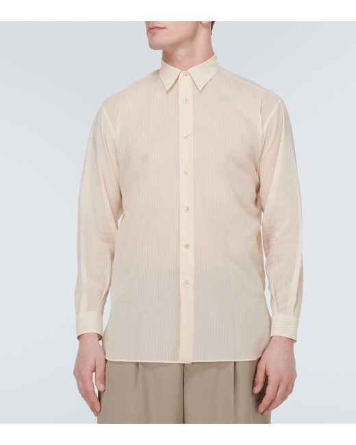 Auralee Oxford-Hemd aus Baumwollorganza in Natural für Herren