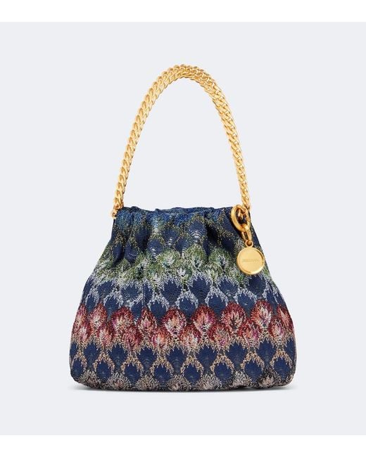 Missoni Blue Mini Lame Top-Handle Bag