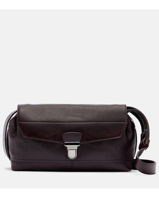 Lemaire Black Gear Small Leather Shoulder Bag