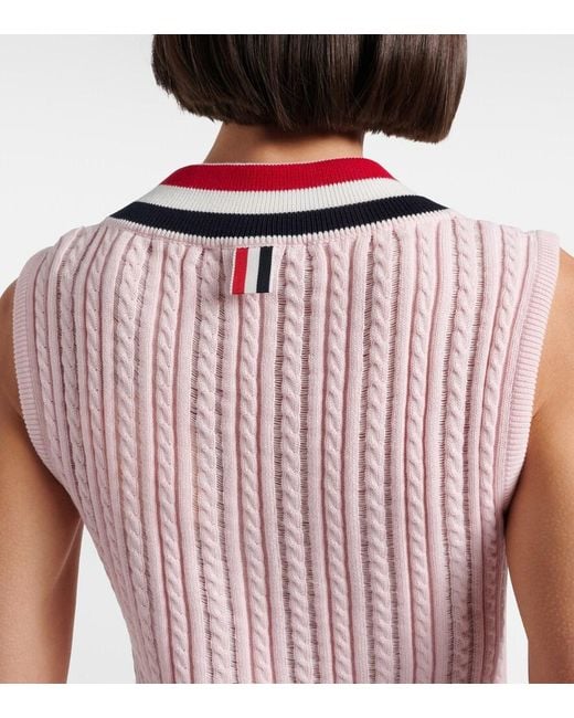 Thom Browne Pink Pleated Cotton Minidress