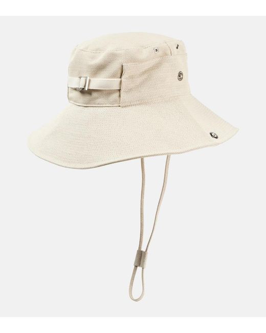 Jacquemus Natural De-Nimes Linen And Cotton Denim Bucket Hat