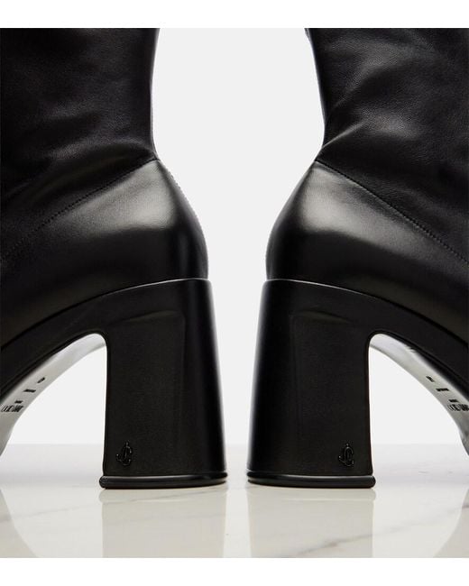 Jimmy Choo Black Hadi Leather Ankle Boots
