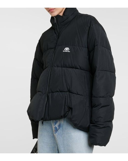 Balenciaga Black Wattierte Jacke C-Shape