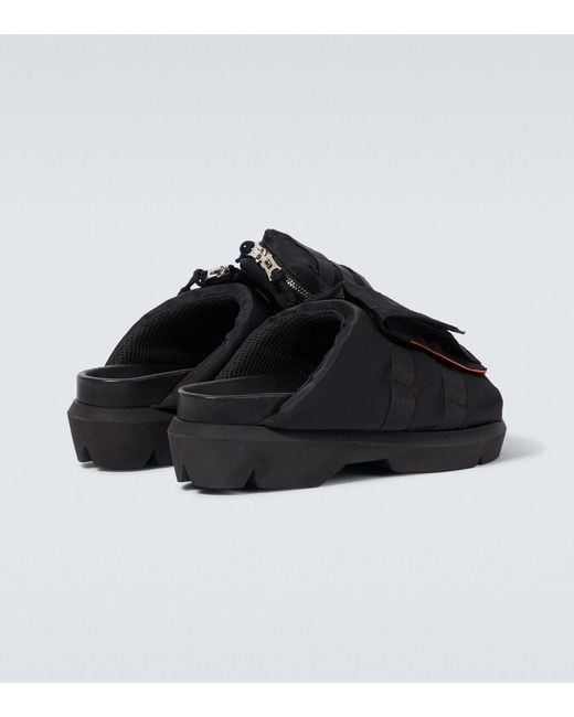 Sacai Black Pockets Slides for men