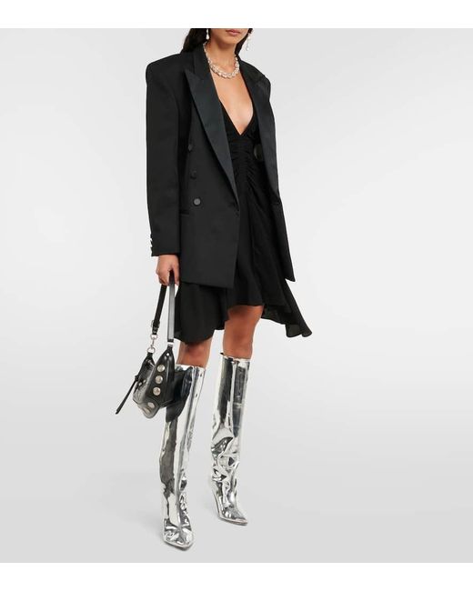 Isabel Marant Black Lakita Mirrored Knee-High Boots