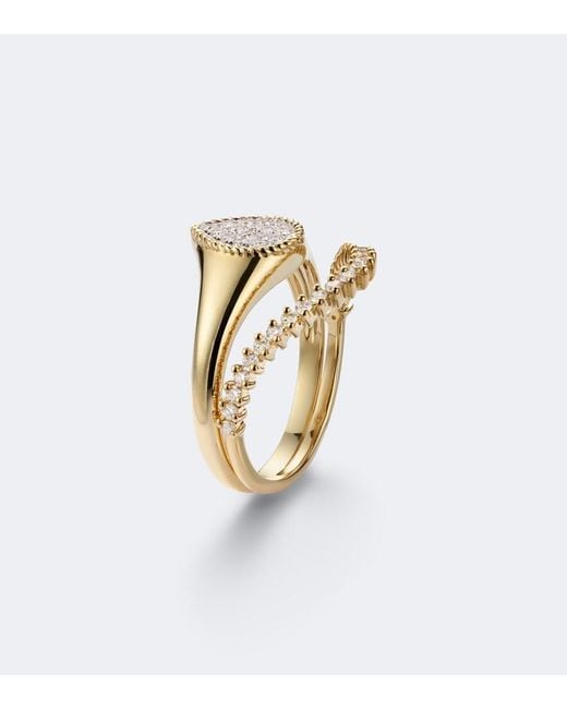 Yvonne Léon White Chevaliere Baby Set Of 2 9Kt Rings With Diamonds