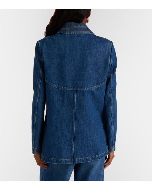 Valentino Blue Vgold Denim Field Jacket