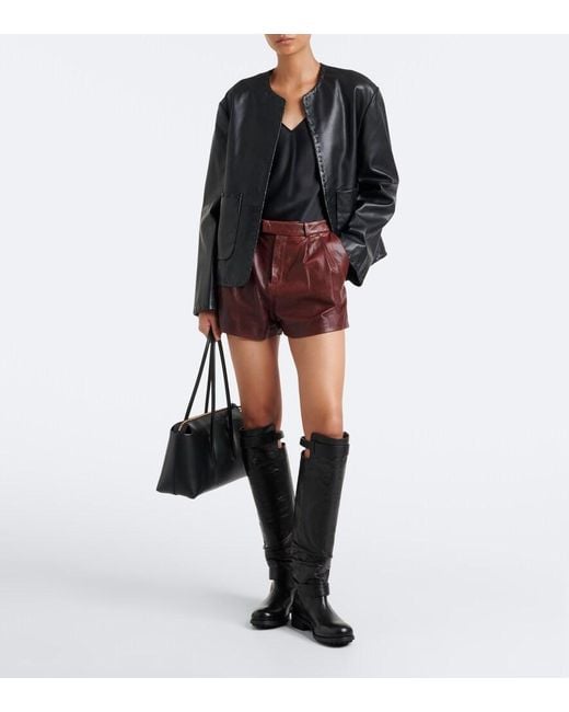 Jimmy Choo Black Biker Leather Knee-High Boots
