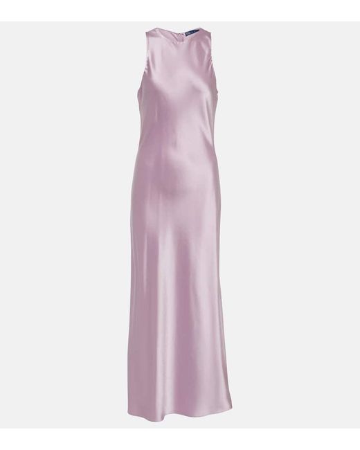 Vestido largo de saten Polo Ralph Lauren de color Purple