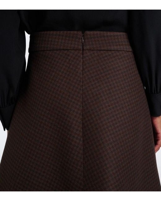 Gucci Brown Checked Wool-Blend Miniskirt