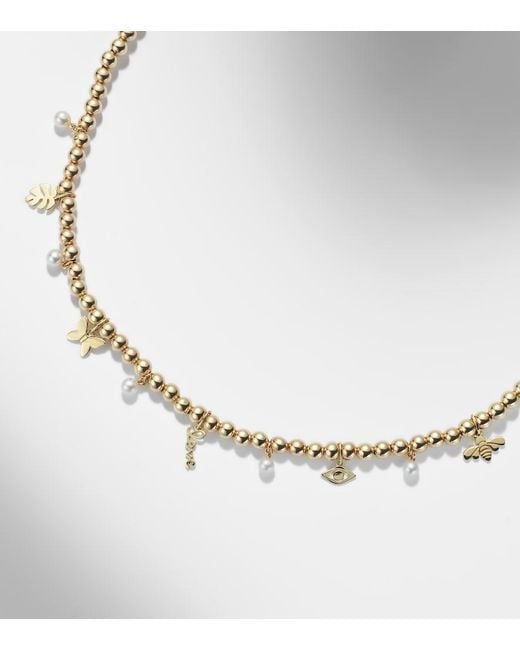 Sydney Evan Metallic 14Kt Beaded Pendant Necklace With Pearls