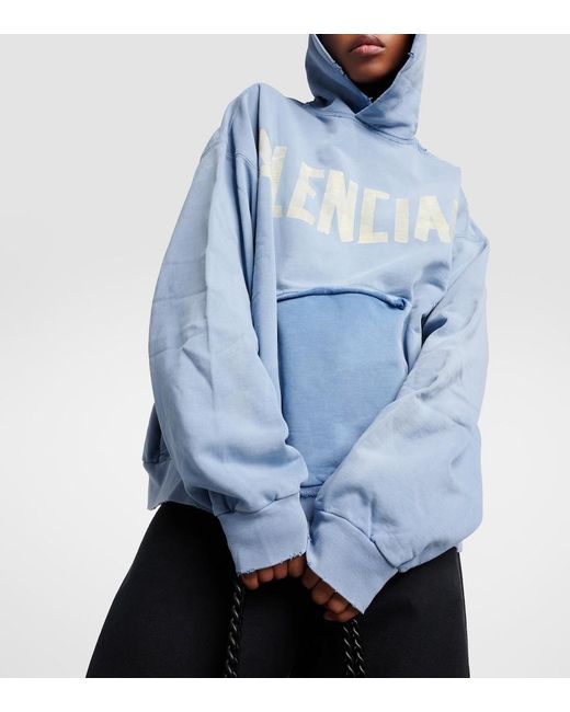 Balenciaga Blue Hoodie Mit Logo-Print