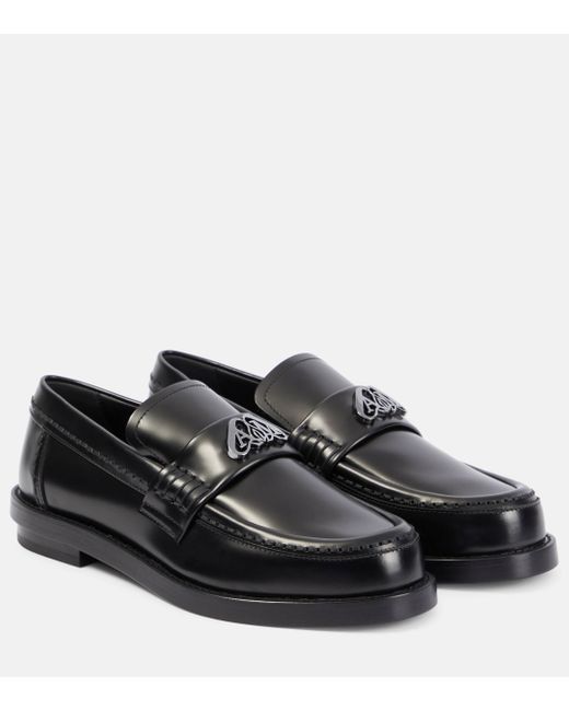 Alexander McQueen Black Seal Leather Loafers