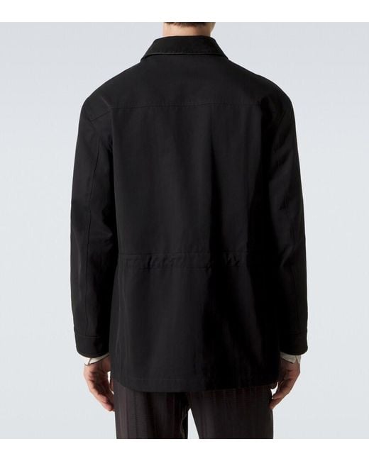 Tom Ford Black Cotton And Silk Twill Field Jacket for men
