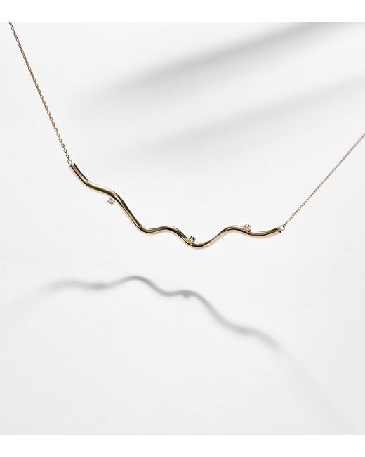 STONE AND STRAND White Harbor Lights 10Kt Necklace With Diamonds