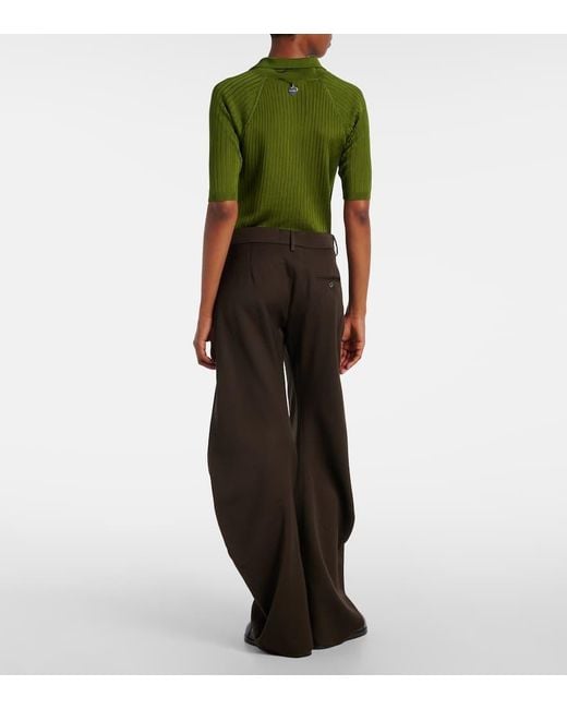 Acne Brown Patty Wool Wide-Leg Pants