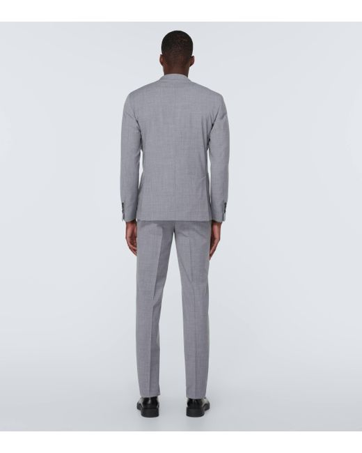 Lardini Gray Single-breasted Wool Blend Suit for men