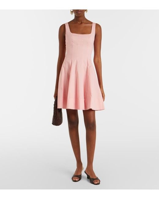 Staud Pink Wells Cotton Minidress