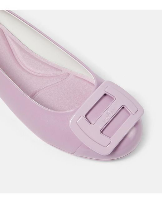 Hogan Purple H661 Leather Ballet Flats