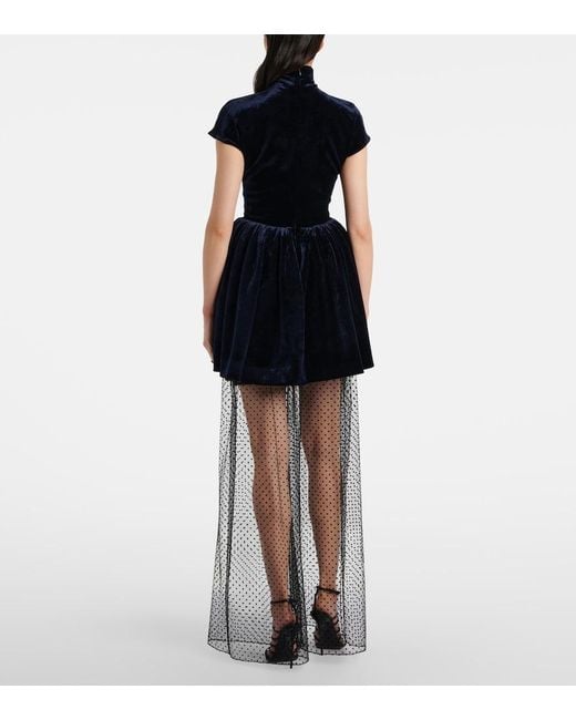 Alaïa Blue Velvet Minidress