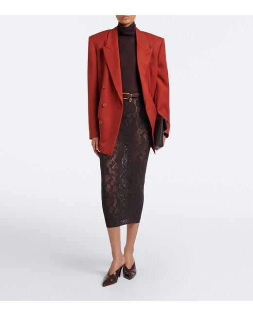 Wolford Gray Infinite Sheer Lace Maxi Skirt